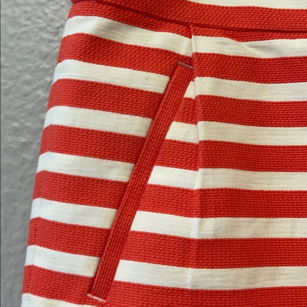 J. Crew Orange and White Stripe Women's Shorts